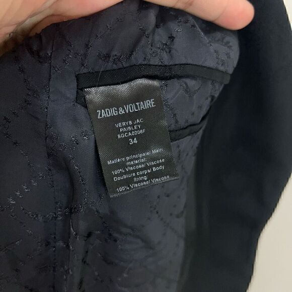 $491 Zadig & Voltaire Blazer Womens XS French Office Siren Reputation Swiftie - Picture 15 of 16